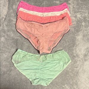 Victoria's Secret Lace Trim Bottoms - Pink, Peach, Mint,White